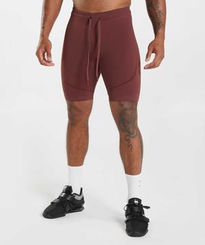 Gymshark 315 Seamless 1/2 Korte Broek Roze Bruin Bordeaux | JWYH71803