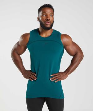 Gymshark 315 Seamless Tanktop Turquoise Zwart | GHVC16578