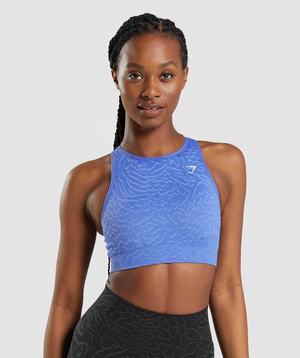 Gymshark Adapt Animal Seamless Sport Bh Blauw | PLSM74589