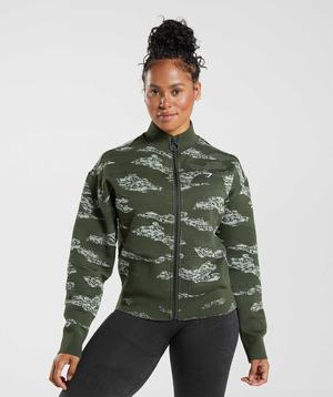 Gymshark Adapt Camo Seamless Track Jassen Olijfgroen Groen | ANIC60872