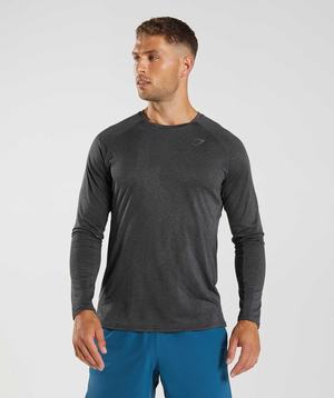 Gymshark Apex Long Sleeve T-shirts Zwart Grijs | OWLA59180