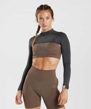 Gymshark Apex Seamless Shrug Pullover Zwart Grijs Zwart | FLHJ82145