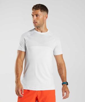 Gymshark Apex Seamless T-shirts Wit Lichtgrijs | LZBU72513