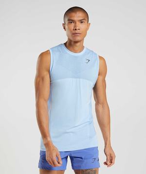 Gymshark Apex Seamless Tanktop Beige Blauw Blauw | ZMTN07385