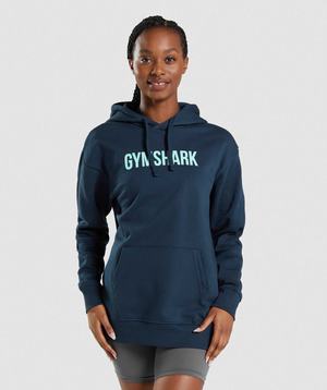 Gymshark Apollo Oversized Pullover Donkerblauw | PNVG89410