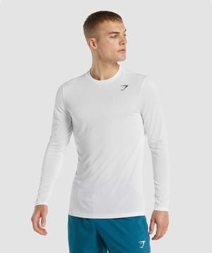 Gymshark Arrival Long Sleeve T-shirts Wit | QBSU86925