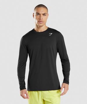 Gymshark Arrival Long Sleeve T-shirts Zwart | AIWU59620