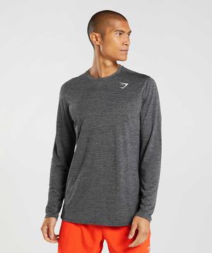 Gymshark Arrival Long Sleeve T-shirts Zwart Grijs | DSKX50983