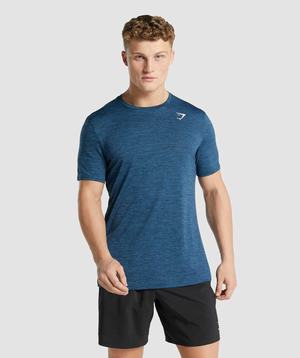 Gymshark Arrival Marl T-shirts Donkerblauw | AIDN58132