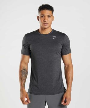 Gymshark Arrival Marl T-shirts Zwart Zwart Grijs | IDZH31407