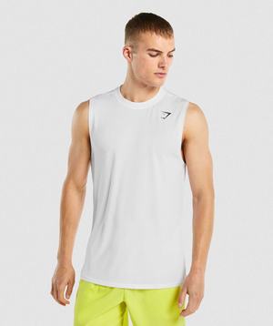 Gymshark Arrival Mouwloos Tanktop Wit | CELD95670