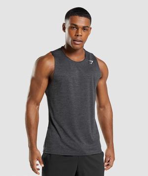 Gymshark Arrival Slim Marl Tanktop Zwart Zwart Grijs | CXZP91604