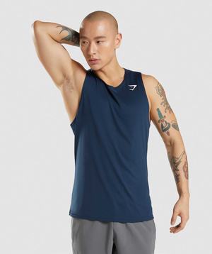 Gymshark Arrival Tanktop Donkerblauw | YGXS39268