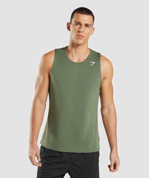 Gymshark Arrival Tanktop Olijfgroen | WUCK23906