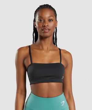 Gymshark Bandeau Sport Bh Zwart | CAIT65802