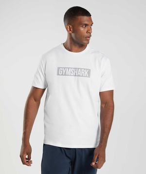 Gymshark Block T-shirts Wit | UVBE46379