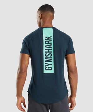 Gymshark Bold T-shirts Donkerblauw | OMHX43609