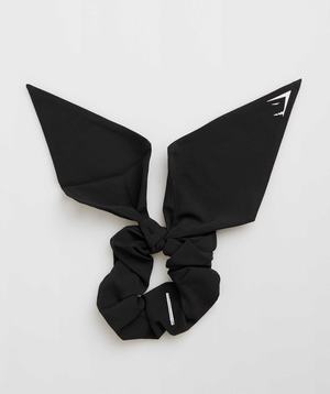 Gymshark Bow Scrunchie Accessoires Zwart | LNUY94560