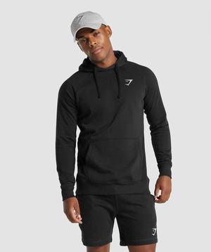 Gymshark Crest Hoodie Zwart | NUFH31248