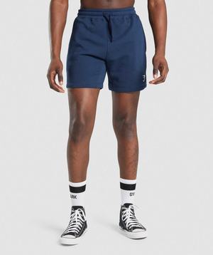 Gymshark Crest Korte Broek Donkerblauw | TBVI47901