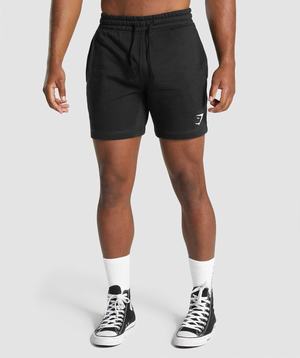 Gymshark Crest Korte Broek Zwart | CFPL27563