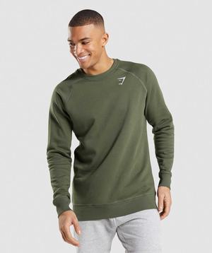 Gymshark Crest Sweatshirt Pullover Olijfgroen | ESGB81650