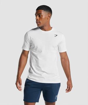 Gymshark Crest T-shirts Wit | GSKY54286