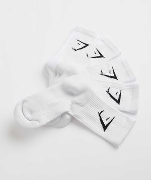 Gymshark Crew Socks 5pk Accessoires Wit | KMAV40196