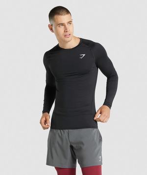 Gymshark Element Baselayer Long Sleeve Korte Broek Zwart | DMUF38045