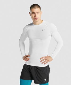 Gymshark Element Baselayer Long Sleeve T-shirts Wit | IMVX34971