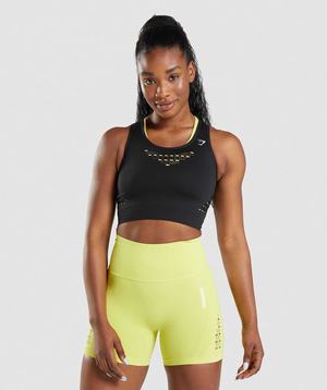 Gymshark Energy Seamless Crop Topjes Zwart | IRVG92073