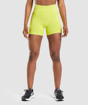 Gymshark Energy Seamless Korte Broek Geel | QXSP43679