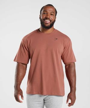 Gymshark Essential Oversized T-shirts Roze Bruin | UXEI24061