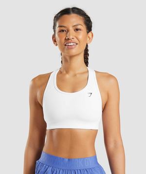 Gymshark Essential Racer Back Sport Bh Wit | VHOZ09728