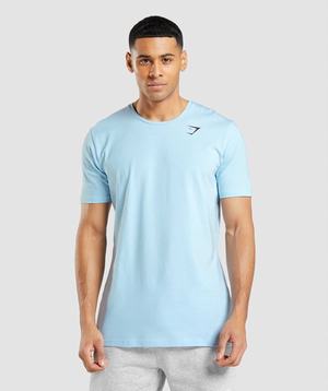 Gymshark Essential T-shirts Beige Blauw | LXUD29873