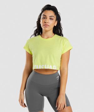 Gymshark Fraction Crop Topjes Groen | IHVY58362