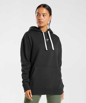 Gymshark Fraction Hoodie Zwart Wit | DAWR41987