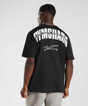 Gymshark GS10 Year Oversized T-shirts Zwart | CKAG29036