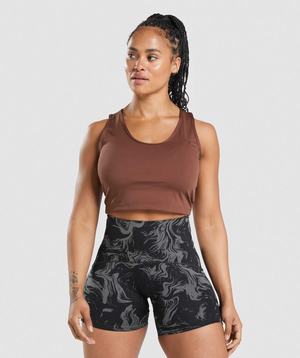 Gymshark GS Power Open Back Cropped Tanktop Roze Bruin | JGHC17865