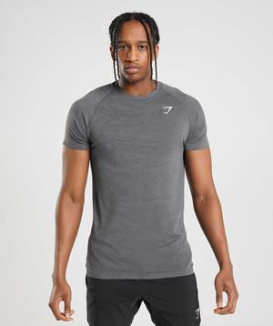 Gymshark Geo Seamless T-shirts Grijs Zwart | WHNO25306