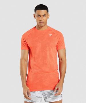 Gymshark Geo Seamless T-shirts Oranje Oranje | ZSPD41709