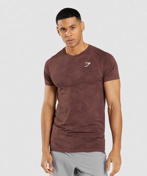 Gymshark Geo Seamless T-shirts Roze Bruin Zwart | EOSN68534