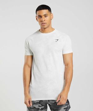 Gymshark Geo Seamless T-shirts Wit Lichtgrijs | PEJS10928