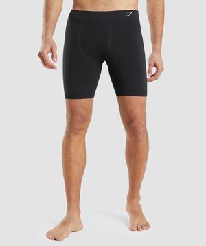 Gymshark Hybride Boxer Korte Broek Zwart Lichtgrijs | KMFN02947