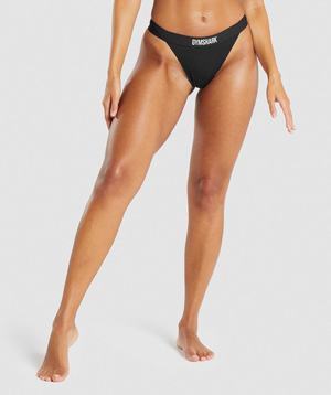 Gymshark Katoenen High Rise String Ondergoed Zwart | BWXN72863