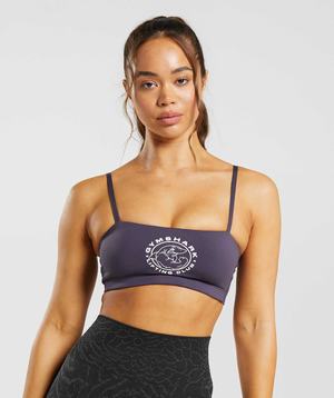 Gymshark Legacy Bandeau Bra Sport Bh Paars | YRXD95213