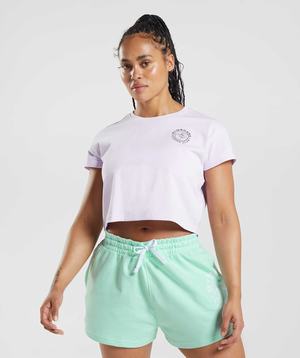 Gymshark Legacy Crop Topjes Paars | CMOZ18643