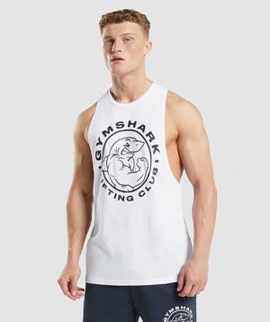 Gymshark Legacy Drop Arm Tanktop Wit | RQTM52964