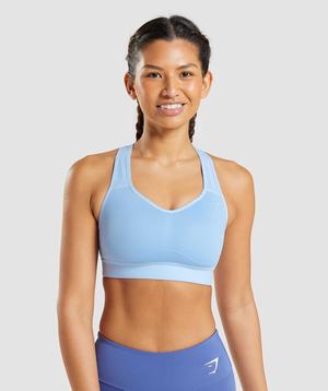 Gymshark Lichtgewicht High Support Sport Bh Blauw | DFRI02659