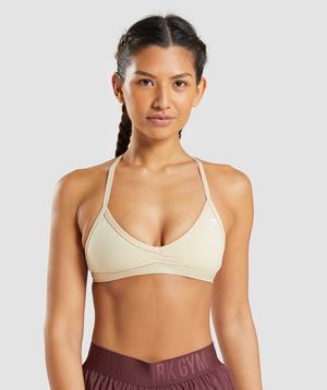 Gymshark Minimal Sport Bh Lichtgeel Bruin | QSPK26173